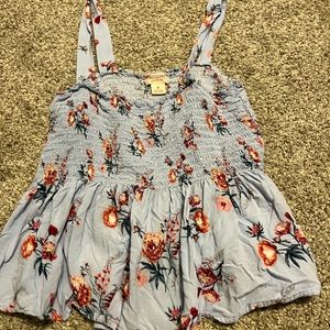 floral, cropped, tank top